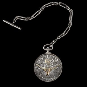 Ralph Lauren Western Pocket Model with Steer Head Cover 50mm – Engraved Sterling Silver RLR0919902
