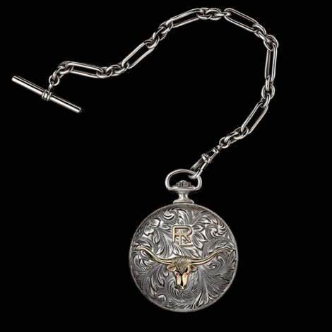 Ralph Lauren Western Pocket Model with Steer Head Cover 50mm – Engraved Sterling Silver RLR0919902