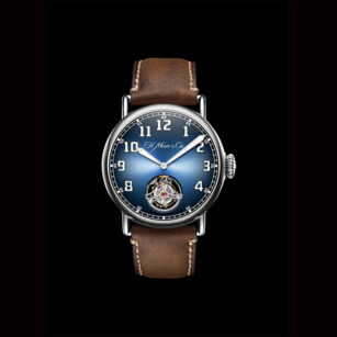 H.MOSER & Cie Heritage funky blue Tourbillon Pilot