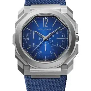 BULGARI Octo finissimo chronograph GMT Blue/Rubber 103889