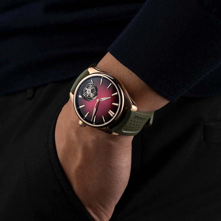 hmoser 3805 0400 pioneer tourbillon rg burgundy fume wristshot pants pocket