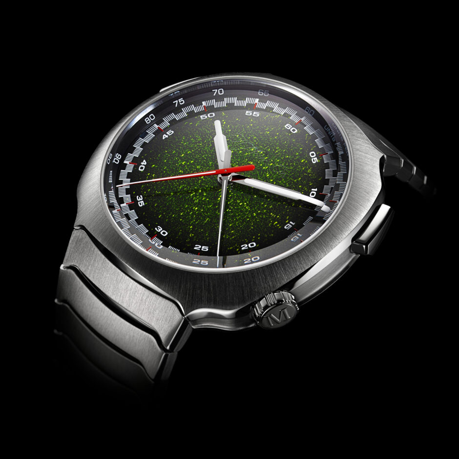hmoser 6907 1205 streamliner chronograph st frozen matrix green fume detail b