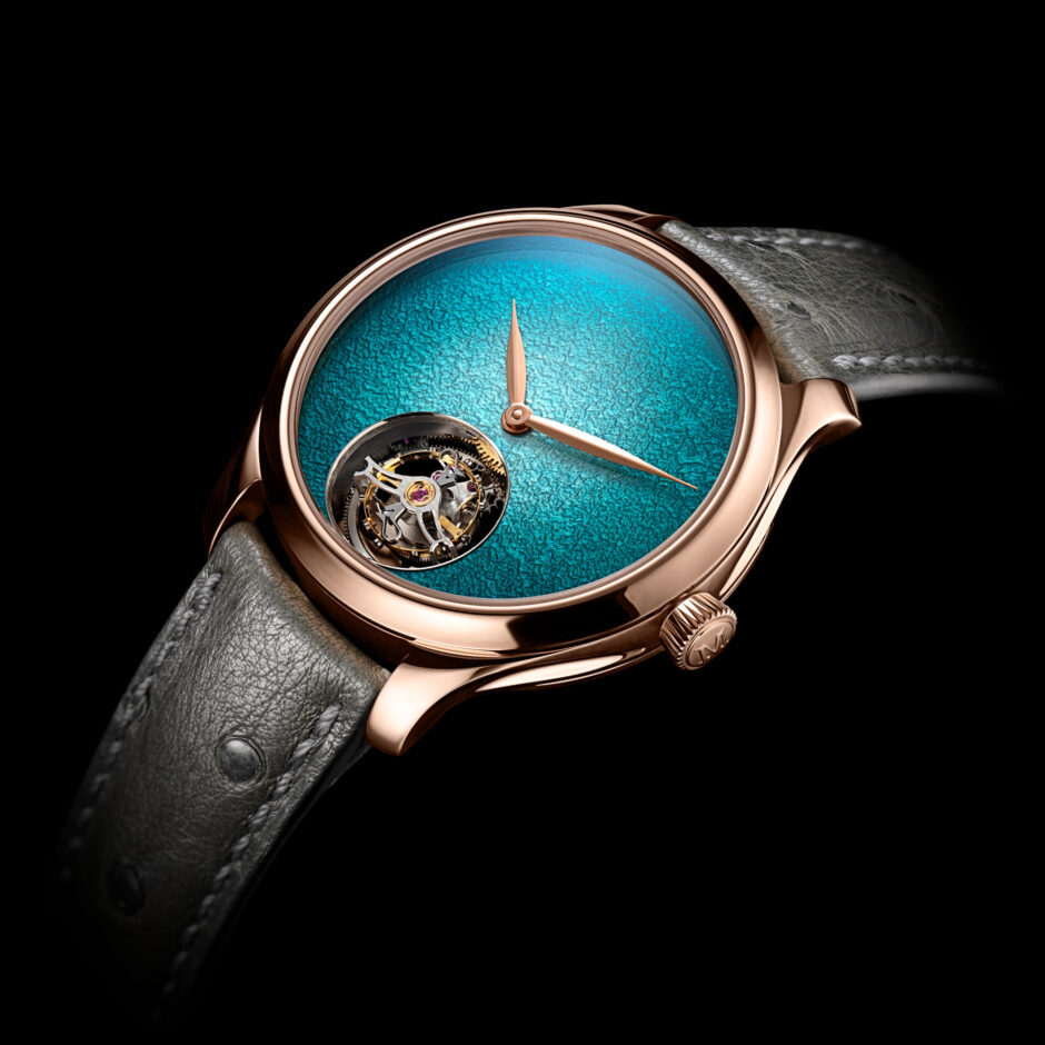 hmoser 1805 0400 endeavour tourbillon rg concept turquoise enamel detail b