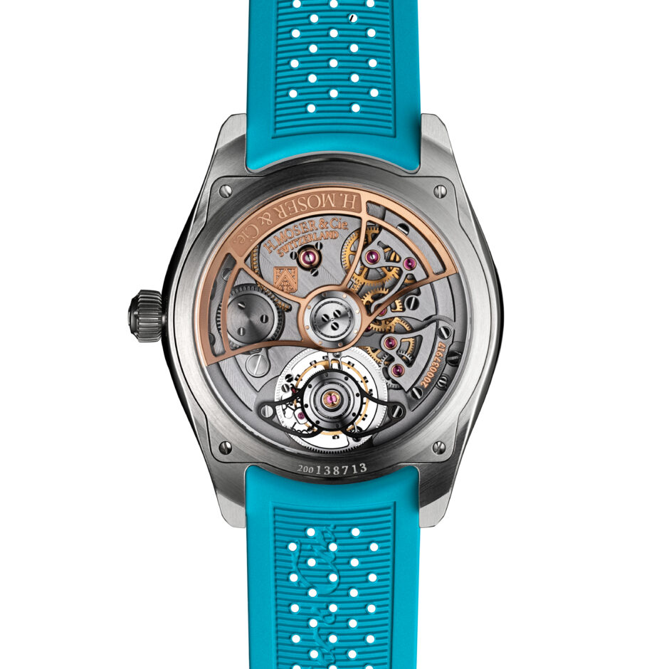 hmoser 3805 1200 pioneer tourbillon st spiced aqua caseback w