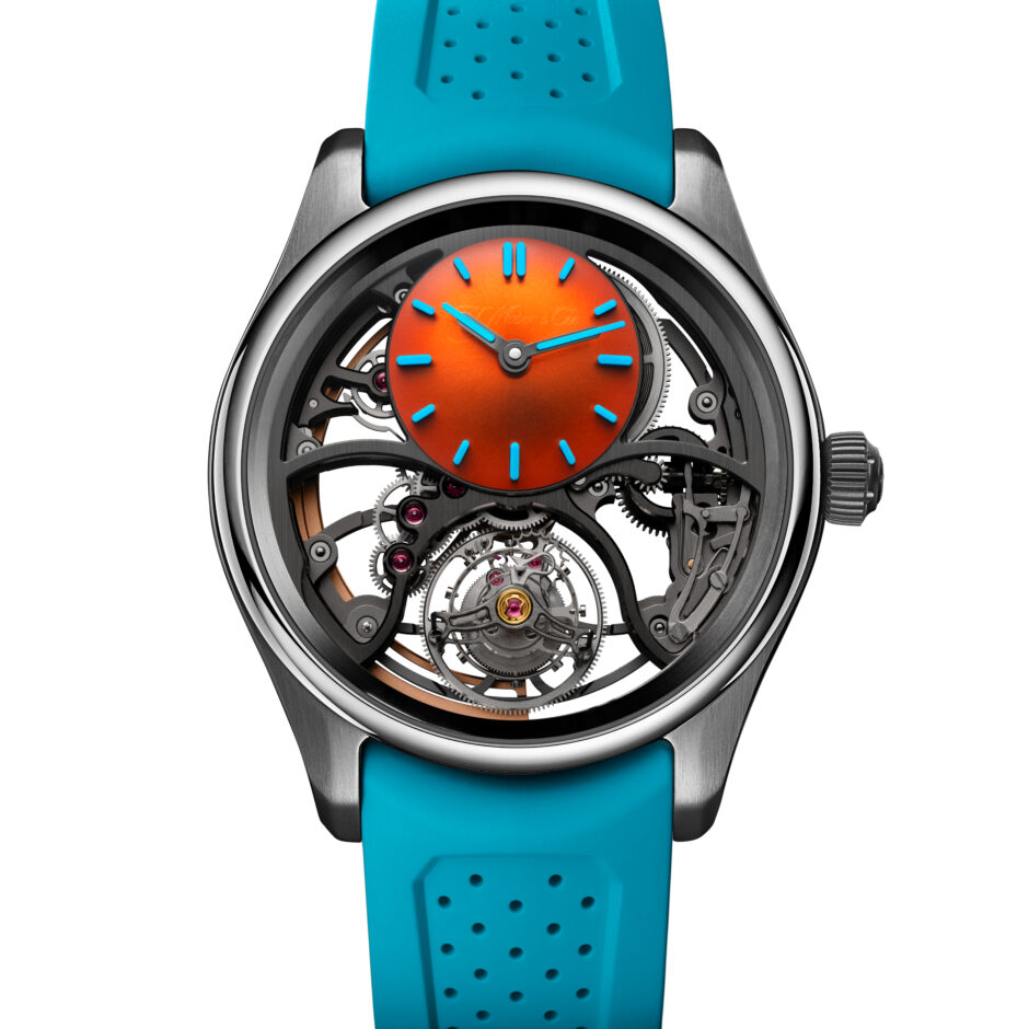hmoser 3811 1203 pioneer cylindrical tourbillon skeleton st spiced aqua sdt w