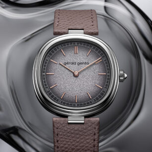 GERALD GENTA GENEVA TIME ONLY GRAFITE – White gold & smoky gray dial