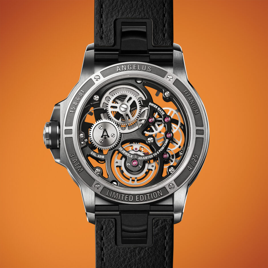 an flying tourbillon titanium orange rubber back