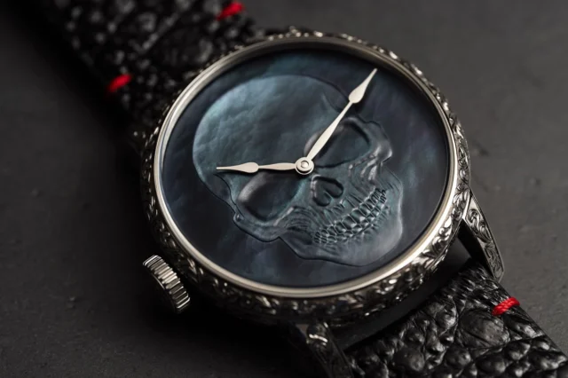 LOUIS ERARD × CHRONOPASSION — MEMENTO MORI
Everybody dies.
Most people try not to think about it.
We made a watch about it.
Limited to just 8 pieces, the Louis Erard × Chronopassion Memento Mori doesn’t celebrate death. It celebrates everything that comes before it.
A sculpted skull rises from black mother-of-pearl with ghostly blue reflections. A fully hand-engraved case. A left-hand crown for those who never cared much for conventions.
And on the back?
A smiling wink.
Because if death is the final certainty, fear seems like a waste of time.
Better wear your best watch.
Better open the good bottle.
Better say yes more often.
Better laugh louder.
Rock musicians understood it.
Poets understood it.
Collectors understand it.
Memento Mori.
Remember you will die.
Now go and live.
Limited Edition — 8 pieces worldwide.
#LouisErard #Chronopassion #MementoMori #IndependentWatchmaking #HauteHorlogerie WatchCollector SkullWatch LimitedEdition WatchFam MechanicalArt RockNRoll LiveNow @louiserardofficial @chronopassion