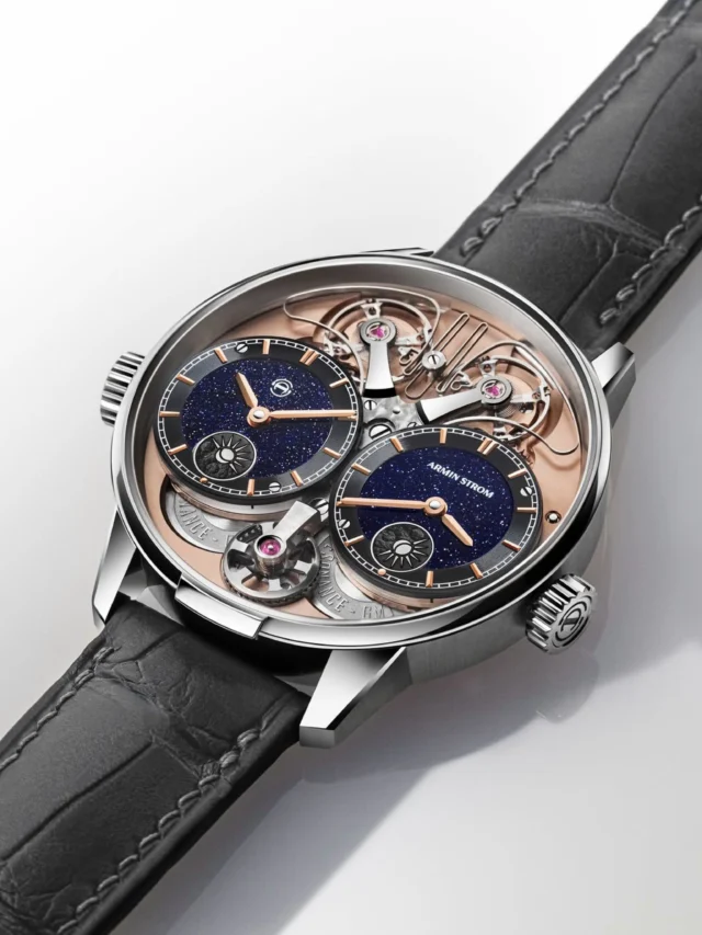 @arminstrom
・・・
INTRODUCING The Dual Time GMT Resonance ‘Aventurine’ available @chronopassion authorized retailer in Paris

A showcase for extraordinary hand-finishing and the kinetic spectacle of Resonance, the Dual Time GMT Resonance ‘Aventurine’ evokes starry celestial views typically only observed at sea, and humanity’s romantic dreams of exploration. Its aesthetic vision was inspired by a centuries-long watchmaking ambition to leverage the chronometric consistency of Resonance to solve the historic Longitude Problem, and thereby enable safe and accurate maritime navigation and exploration.

For centuries, navigators calculated longitude at sea by comparing the local solar noon (when the sun was highest) with the time at a known reference point. But accurately tracking that reference time was often an insurmountable challenge given that sea clocks kept poor and inconsistent time in the context of a moving ship. As Sir Isaac Newton noted in his speech to Parliament in 1714, “by reason of the motion of the ship, the variation of heat and cold, wet and dry, and the difference of gravity at different latitudes, such a watch hath not yet been made.” While precise marine chronometers eventually addressed the problem, the Resonance challenge remained unsolved until Armin Strom’s milestone achievement of stable and resilient Resonance. The Dual Time Resonance GMT Aventurine is a fitting tribute to that horological achievement and to the shared ambitions of centuries of explorers.

#arminstrom #arminstromwatches #DualTime #ScienceOfMovement